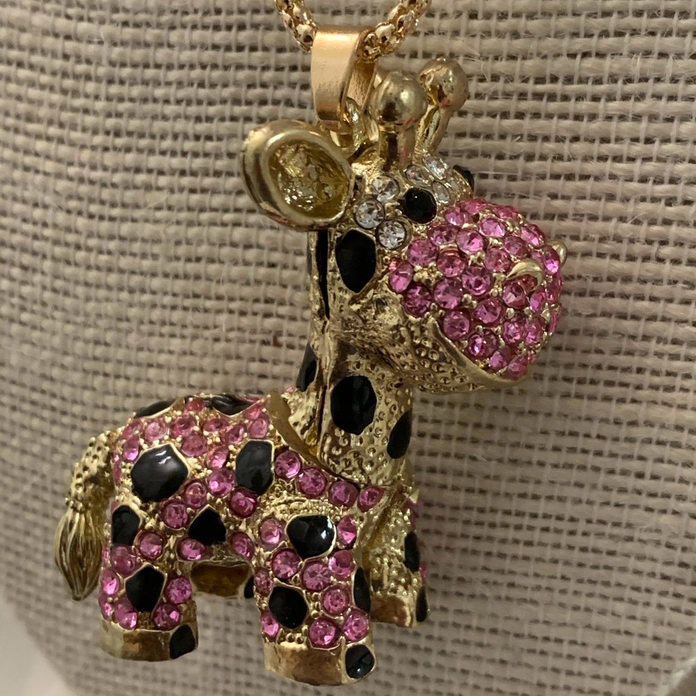 Betsey Johnson Necklace with Baby Giraffe Charm.